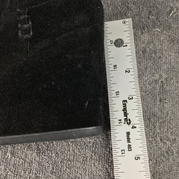 Gianni Bini Suede Leather Wedge Ankle Boots Booties Sz 9M Black - Picture 8 of 10